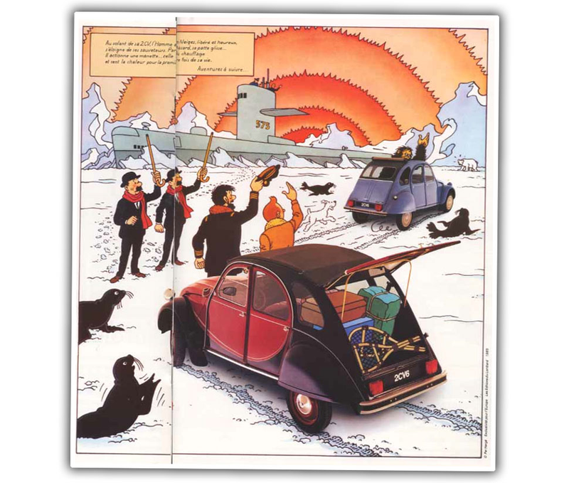 Illustration for article titled Weekend Wonderful Whatever: Tintin And A Yeti Shill 2CVs